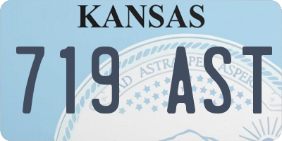 KS license plate 719AST