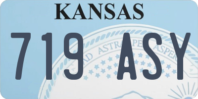 KS license plate 719ASY