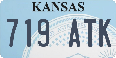 KS license plate 719ATK