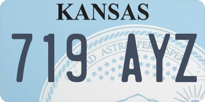 KS license plate 719AYZ