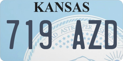 KS license plate 719AZD