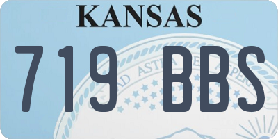 KS license plate 719BBS