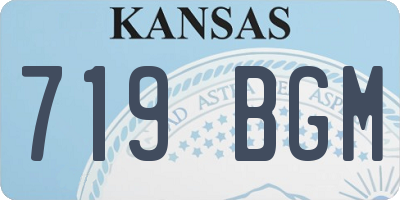KS license plate 719BGM