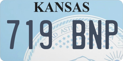 KS license plate 719BNP