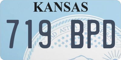 KS license plate 719BPD