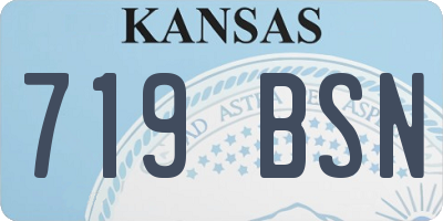 KS license plate 719BSN