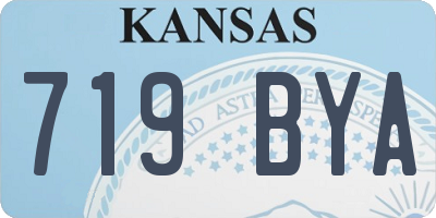 KS license plate 719BYA
