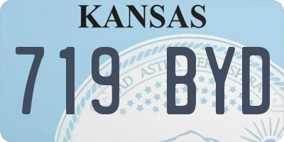 KS license plate 719BYD