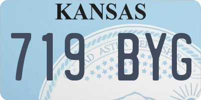 KS license plate 719BYG