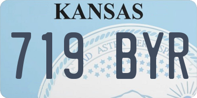 KS license plate 719BYR
