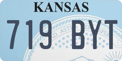 KS license plate 719BYT