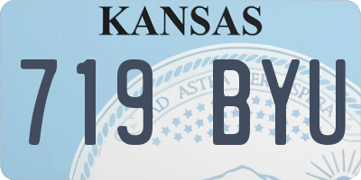 KS license plate 719BYU