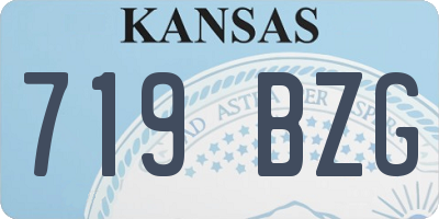 KS license plate 719BZG