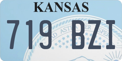KS license plate 719BZI