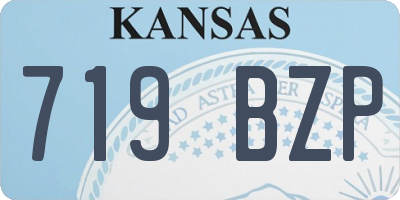 KS license plate 719BZP