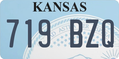 KS license plate 719BZQ