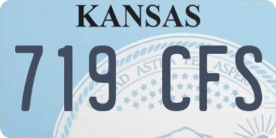 KS license plate 719CFS