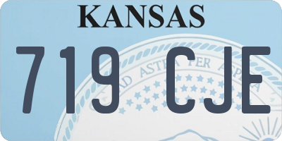 KS license plate 719CJE