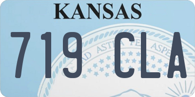 KS license plate 719CLA