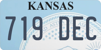 KS license plate 719DEC