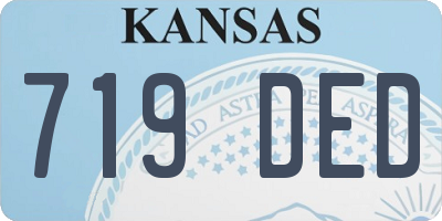 KS license plate 719DED
