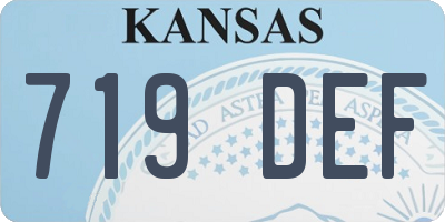 KS license plate 719DEF
