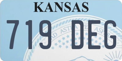 KS license plate 719DEG