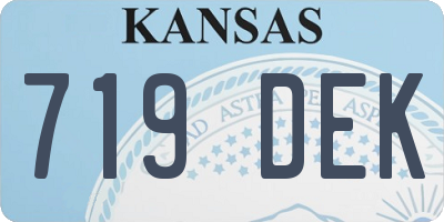KS license plate 719DEK