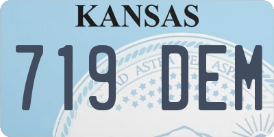 KS license plate 719DEM