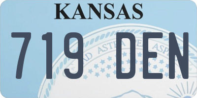 KS license plate 719DEN