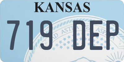 KS license plate 719DEP
