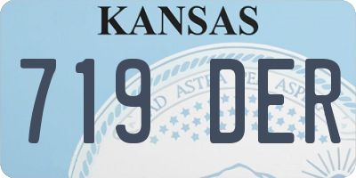 KS license plate 719DER