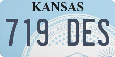KS license plate 719DES