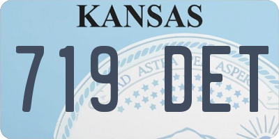 KS license plate 719DET