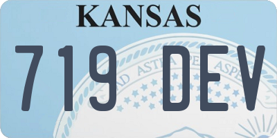 KS license plate 719DEV