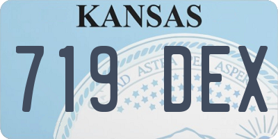 KS license plate 719DEX
