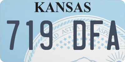 KS license plate 719DFA