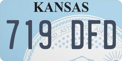 KS license plate 719DFD