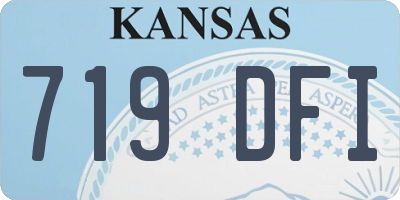 KS license plate 719DFI