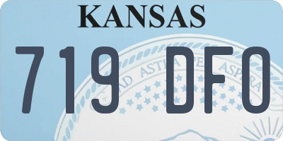 KS license plate 719DFO