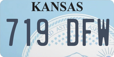 KS license plate 719DFW