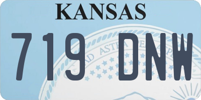KS license plate 719DNW