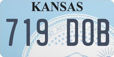 KS license plate 719DOB