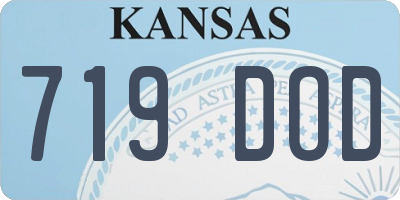 KS license plate 719DOD
