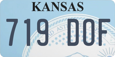 KS license plate 719DOF