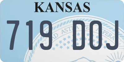 KS license plate 719DOJ
