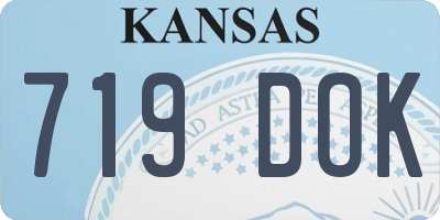 KS license plate 719DOK