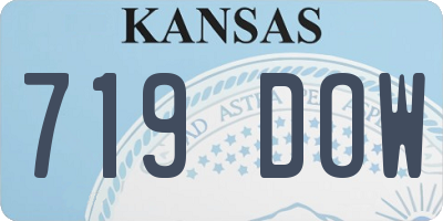 KS license plate 719DOW