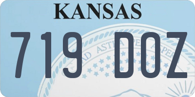 KS license plate 719DOZ