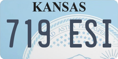 KS license plate 719ESI